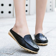 韩版时尚女鞋大码4143镂空拖鞋，平跟防滑豆豆鞋，4244包头凉鞋半拖