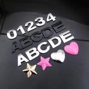 适用汽车3d字母车贴英文字母车标，diy字母数字，金属车身贴字标黑
