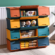 儿童玩具前开式翻盖收纳箱塑料，家用装零食衣服储物盒积木整理柜子
