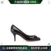 香港直邮SALVATORE FERRAGAMO 女士黑色蝴蝶结高跟鞋 0725990