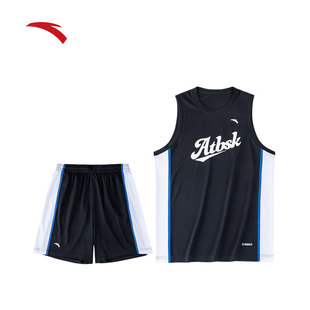 安踏速干篮球套装丨男子比赛球衣，套吸湿速干无袖美式篮球服套装新