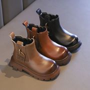 女童马丁靴冬季2023年英伦风儿童，皮靴加绒保暖短靴宝宝百搭二棉靴