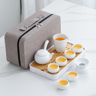 全季酒店同款茶具日式简约哑光侧把壶旅行包套装功夫茶盘定制