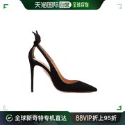 香港直邮AQUAZZURA 女士黑色蝴蝶结高跟鞋