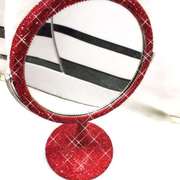 欧式桌面台式镶钻化妆镜 创意水钻旋转折叠公主镜梳妆镜 双面