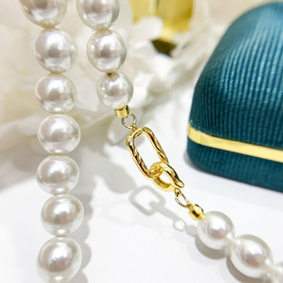DIY珍珠配件 S925纯银镀白金单排扣 新潮珍珠项链手链毛衣链搭扣