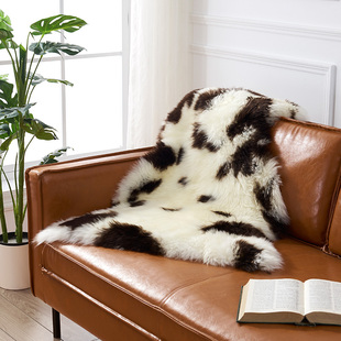 澳尊真皮沙发坐垫纯羊毛，沙发垫羊皮垫简约沙发垫斑点动物毛皮垫子