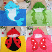 儿童浴巾斗篷纯棉卡通造型，连帽儿童浴袍，披风宝宝沙滩浴披