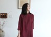 大拙东方自然美新中式，改良气质复古色织亚麻连衣裙60109