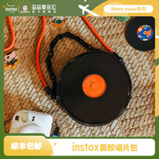 富士instax 复古音乐系列 黑胶唱片包 包包女小众可爱原创设计可爱黑色拍立得包包背包