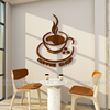 奶茶咖啡店厅馆网红店3d立体背景墙，贴画墙面壁装饰拍照区橱窗布置