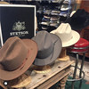 stetson美国产6x羊毛毡帽包边平檐帽，西部牛仔帽草原骑马帽爵士帽