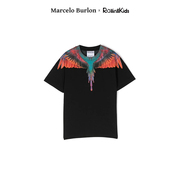 Marcelo Burlon 儿童黑色圆领短袖T恤