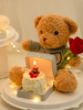 抱抱熊七夕情人节生日蛋糕装饰摆件，网红520蛋糕盒子小熊戒指盒