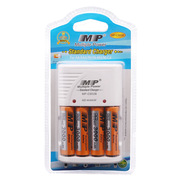 mp英文5号7号通用充电器配4节aa3000mah高容量(高容量，)镍氢充电池欧规英规