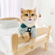 猫可爱条纹猫咪衣服薄款秋装，小猫幼猫蓝猫布偶猫专用宠物服装春秋