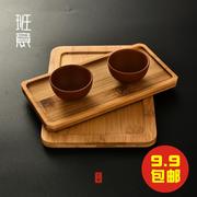 班意 竹制托盘小号茶托茶垫杯垫日式简约竹托盘长方形实木质茶海