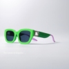荧光绿撞色设计太阳眼镜uv400防紫外线，辐射小众可配近视个性墨镜