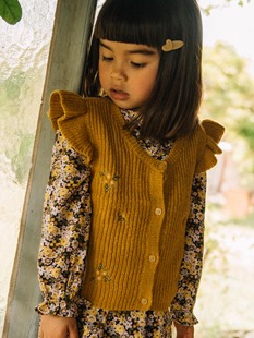 法国轻奢童装品牌10岁-140cm女宝女童秋季长袖连衣裙棉服