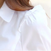 衬衫修身衬衣韩版夏季职业雪纺，衫v领女短袖白色女女大码