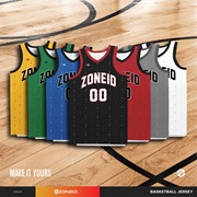 ZONEiD篮球服套装男定制宽松大码速干球衣数码印比赛队服免费印字