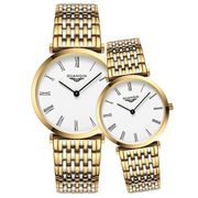瑞士手表简约钢带情侣手表女士超薄石英表品牌防水男时尚