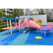 户外不锈钢滑梯大型儿童，乐园游乐设备，定制幼儿园飞机滑梯主题设施