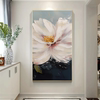 大芬村纯手绘油画现代简约抽象花卉奶油风客厅装饰画玄关走廊挂画