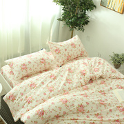 4件套床上用品全棉纯棉，床单被罩双人四件套，床上用品唯美碎花