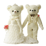 新婚礼物情侣泰迪熊结婚公仔大号，一对婚庆压床，娃娃毛绒玩具婚纱熊