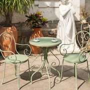 欧式庭院户外花园铁艺桌椅三件套北欧阳台花店休闲咖啡茶几桌椅