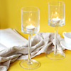 现代简约玻璃高脚烛台，香薰蜡烛杯托浪漫烛光婚庆，摆件水浮蜡烛杯