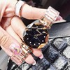  时尚女士手表表带镜面玫瑰金色个性不锈钢钢带石英国产腕表