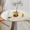 纯色高级感皮革圆形桌垫小茶几，垫子圆桌桌布免洗防水防油轻奢餐垫