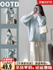 蓝色麻花针织毛衣女(毛，衣女)外套秋冬季2023韩系温柔风小个子两件套装