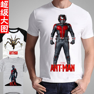 蚁人漫威英雄ant-man蝙蝠侠死侍情侣装，夏款宽松男女半截短袖t恤衫