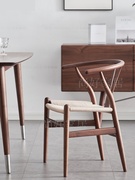 实木餐椅西餐厅椅子，北欧咖啡店椅家用原木茶水楼y椅靠背休闲扶手
