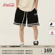 Coca-Cola/可口可乐 腰果花短裤男刺绣休闲裤子夏季运动裤五分裤