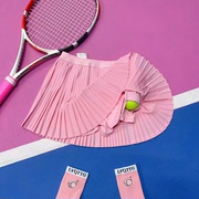 网球百褶半裙带带底裤有球兜羽毛球裙桃粉色减龄飘逸速干运动短裙