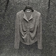 美拉德穿搭灰色针织打底衫女2023秋冬冷淡系时尚气质减龄上衣