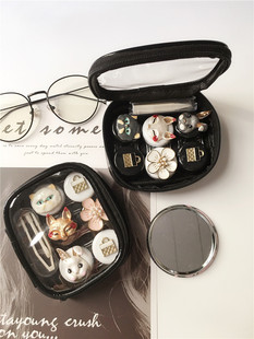 隐形眼镜盒ins个性便携多副装可爱兔子狐狸，猫咪动物美瞳盒收纳盒