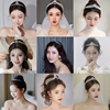 韩式新娘头饰珍珠套装，结婚礼服发饰项链耳环，合金婚纱饰品