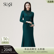 sussi古色冬季长安大都商场同款贴花，s型连衣裙2204l0790