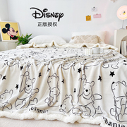 蔓越家迪士尼羊羔绒毛毯加厚被套，式卡通珊瑚绒，毯子午睡沙发盖毯