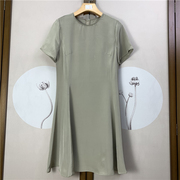 真丝连衣裙重绉30姆米纯色，圆领气质收腰桑，蚕丝简约裙5-4-2