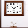 汉时客厅方形挂钟钟表，加大号实木时钟，中式复古装饰挂表石英钟hw30