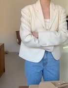 韩国东大门ins博主白色同款纯色设计韩版时尚西装香风外套上衣女