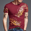 夏季个性短袖t恤男装，霸气龙纹图案中国风印花半袖纹身上衣服