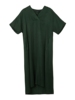 baluodi芭罗蒂女装夏装时尚绿色，宽松v领丝滑质感气质女连衣裙