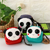 四川旅游礼物熊猫收纳包手工(包手工)创意帆布，熊猫手拎零钱包手腕复古袋子